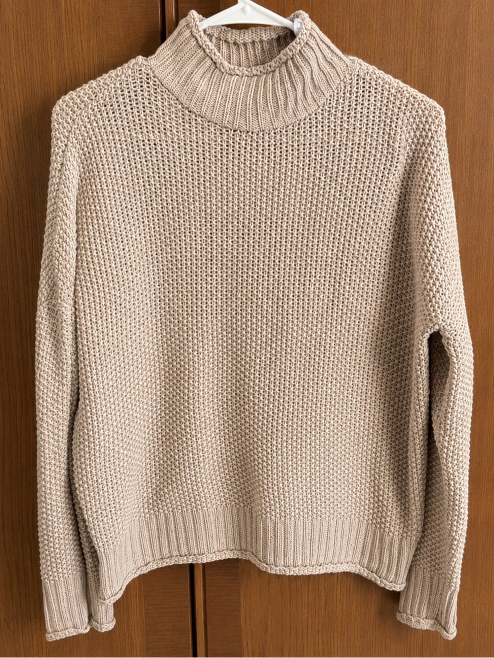 SHEIN Beige Cowl Neck Sweater